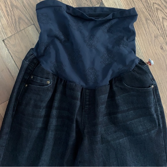 Jessica Simpson Dark Denim Distressed Stretch Maternity Jeans Size XL - Picture 9 of 12